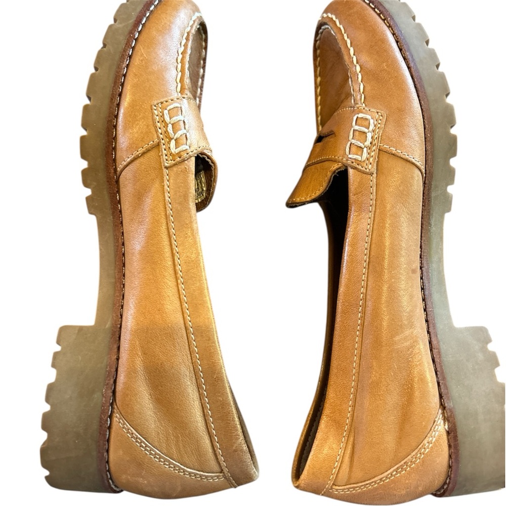 Sperry‎ Tan Leather Penny Loafers Lug Sole Women's Size 7.5 Classic Preppy - Picture 3 of 4